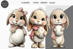 Bunny Clipart, Easter Clipart, Whimsical Clipart, Product Image 1