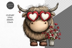 Cow Clipart, Valentines Day Clipart, Whimsical Clipart Product Image 1