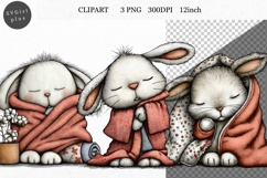 Bunny clipart, Easter clipart, Whimsical Clipart Product Image 1