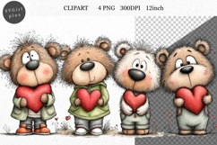 Teddy Bear Clipart, Valentines Day Clipart, Whimsical Product Image 1