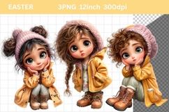 Girl Clipart, Spring Clipart, Whimsical Clipart, Product Image 1