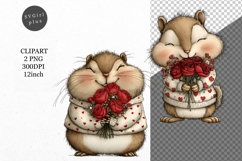 Chipmunk Clipart, Valentines Day Clipart, Whimsical Clipar Product Image 1