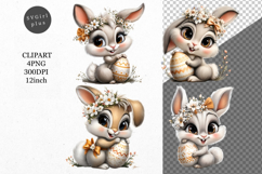 Bunny Clipart, Easter Clipart, Whimsical Clipart, Product Image 1