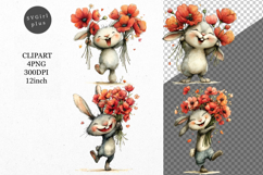 Bunny Clipart, Easter Clipart, Whimsical Clipart, Product Image 1