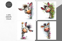 Zebra JPG, Peeking Zebra, Whimsical JPG, Product Image 1