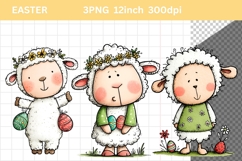 Lamb Clipart, Easter Clipart, Whimsical Clipart, Product Image 1