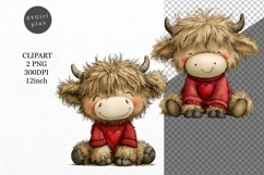 Cow Clipart, Valentines Day Clipart, Whimsical Clipart, Product Image 1