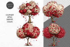 Tree Clipart, Valentines Day Clipart, Whimsical Product Image 1