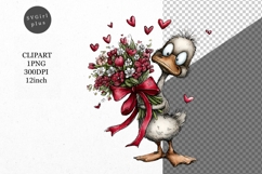 Goose Clipart, Valentines Day Clipart, Whimsical Clipart Product Image 1