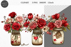 Flowers Clipart, Valentines Day Clipart, Whimsical Clipart Product Image 1
