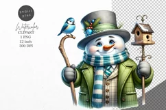 Christmas clipart, Snowman clipart, Winter sublimation Product Image 1