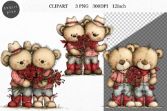 Teddy Bear Clipart, Valentines Day Clipart, Whimsical Clipar Product Image 1