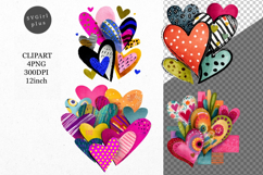 Heart Clipart, Valentines Day Clipart, Whimsical Product Image 1