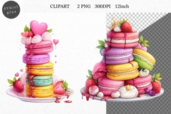 Macarons Clipart, Valentines Day Clipart, Whimsical Clipart Product Image 1