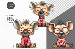 Hyena Clipart, Valentines Day Clipart, Whimsical Clipart, Product Image 1