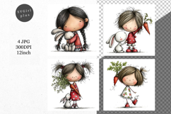 Easter Girl, Whimsical JPG, JPG, Junk journal, Product Image 1