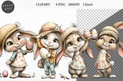 Bunny Clipart, Easter Clipart, Whimsical Clipart, Product Image 1
