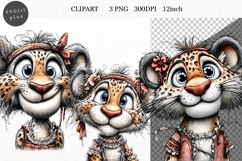 Leopard Clipart, Animals Clipart, Whimsical Clipart Product Image 1