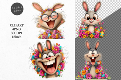 Funny bunny clipart, Easter clipart, Spring clipart Product Image 1