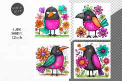 Crow, Whimsical JPG, JPG, Junk journal, Product Image 1