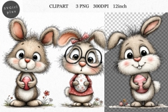 Bunny Clipart, Easter Clipart, Whimsical Clipart, Product Image 1