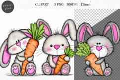 Bunny Clipart, Easter Clipart, Whimsical Clipart, Product Image 1