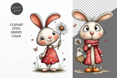 Bunny Clipart, Easter Clipart, Whimsical Clipart, Product Image 1