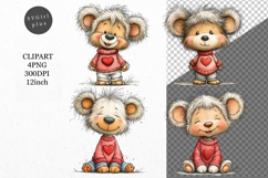 Teddy Bear Clipart, Valentines Day Clipart, Whimsical Clipar Product Image 1