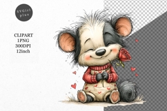 Skunk Clipart, Valentines Day Clipart, Whimsical Clipart, Product Image 1