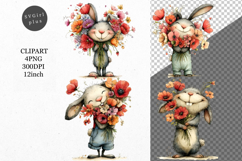 Bunny Clipart, Easter Clipart, Whimsical Clipart, Product Image 1