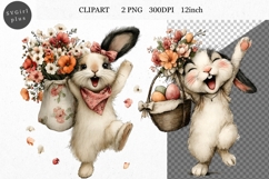 Bunny Clipart, Easter Clipart, Whimsical Clipart, Product Image 1