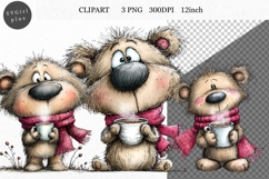 Teddy Bear Clipart, Whimsical Clipart, Product Image 1