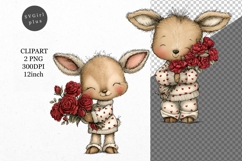 Deer Clipart, Valentines Day Clipart, Whimsical Clipar Product Image 1