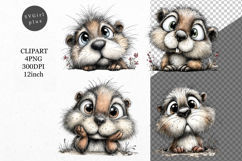 Groundhog Clipart, Animals Clipart, Whimsical Clipart Product Image 1