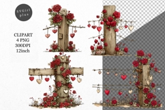 Fence Clipart, Valentines Day Clipart, Whimsical Clipart Product Image 1