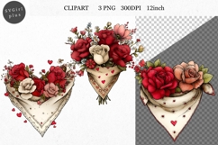 Bandana Clipart, Valentines Day Clipart, Whimsical Clipart Product Image 1