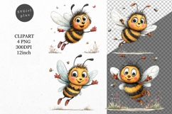 Bee Clipart, Whimsical Clipart, Product Image 1
