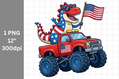 Patriotic dino PNG, USA PNG, Patriotic PNG, 4th of July Product Image 1