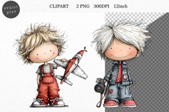 Boy PNG, Boy Clipart, Whimsical Clipart Product Image 1