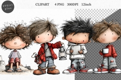 Boy PNG, Boy Clipart, Whimsical Clipart Product Image 1