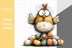 Chicken Clipart, Easter Clipart, Whimsical Clipart, Product Image 1