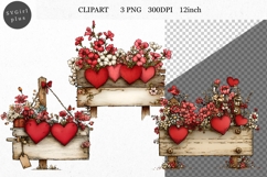 Sign Clipart, Valentines Day Clipart, Whimsical Clipart Product Image 1