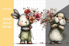 Bunny Clipart, Easter Clipart, Whimsical Clipart, Product Image 1