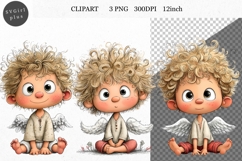 Angel Clipart, Valentines Day Clipart, Whimsical Clipart Product Image 1
