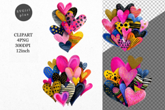 Heart Clipart, Valentines Day Clipart, Whimsical Product Image 1