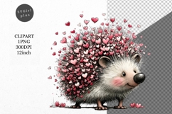Hedgehog Clipart, Valentines Day Clipart, Whimsical Clipart Product Image 1