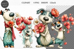 Dog Clipart, Valentines Day Clipart, Whimsical Clipart Product Image 1