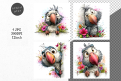 Grey parrot JPG, Peeking parrot, Whimsical JPG, Product Image 1