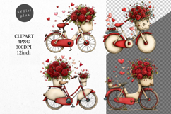 Bike Clipart, Valentines Day Clipart, Whimsical Product Image 1