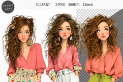 Girl PNG, Girl Clipart, Whimsical Clipart Product Image 1